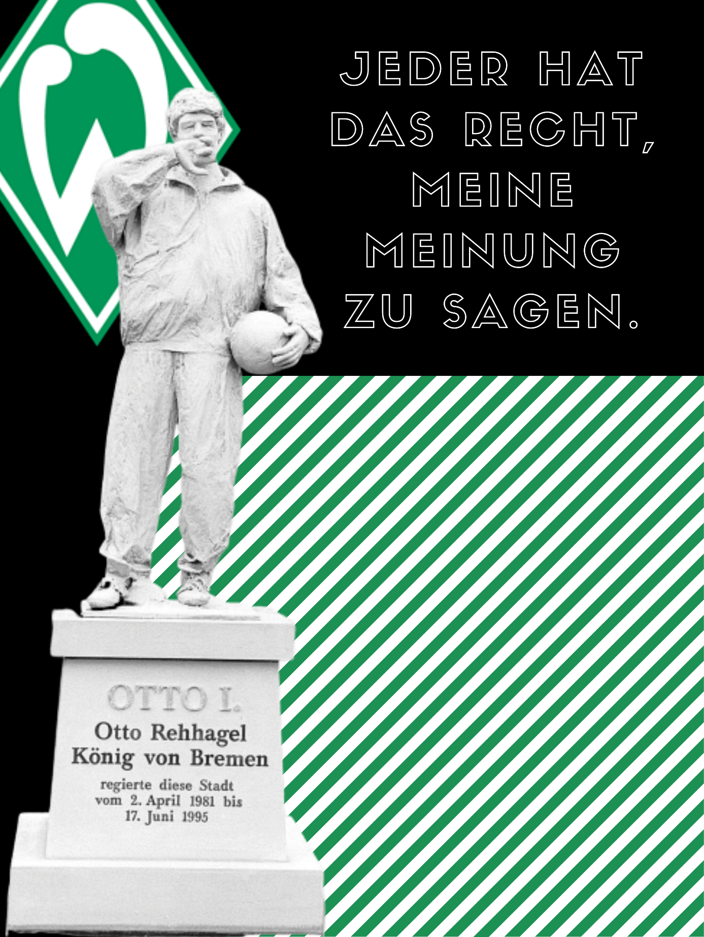 Otto Rehhagel — König von Bremen regierte vom 02. April 1981 bis zum 17. Juni 1995. Foto: Imago Images. Infografik by Ligalive